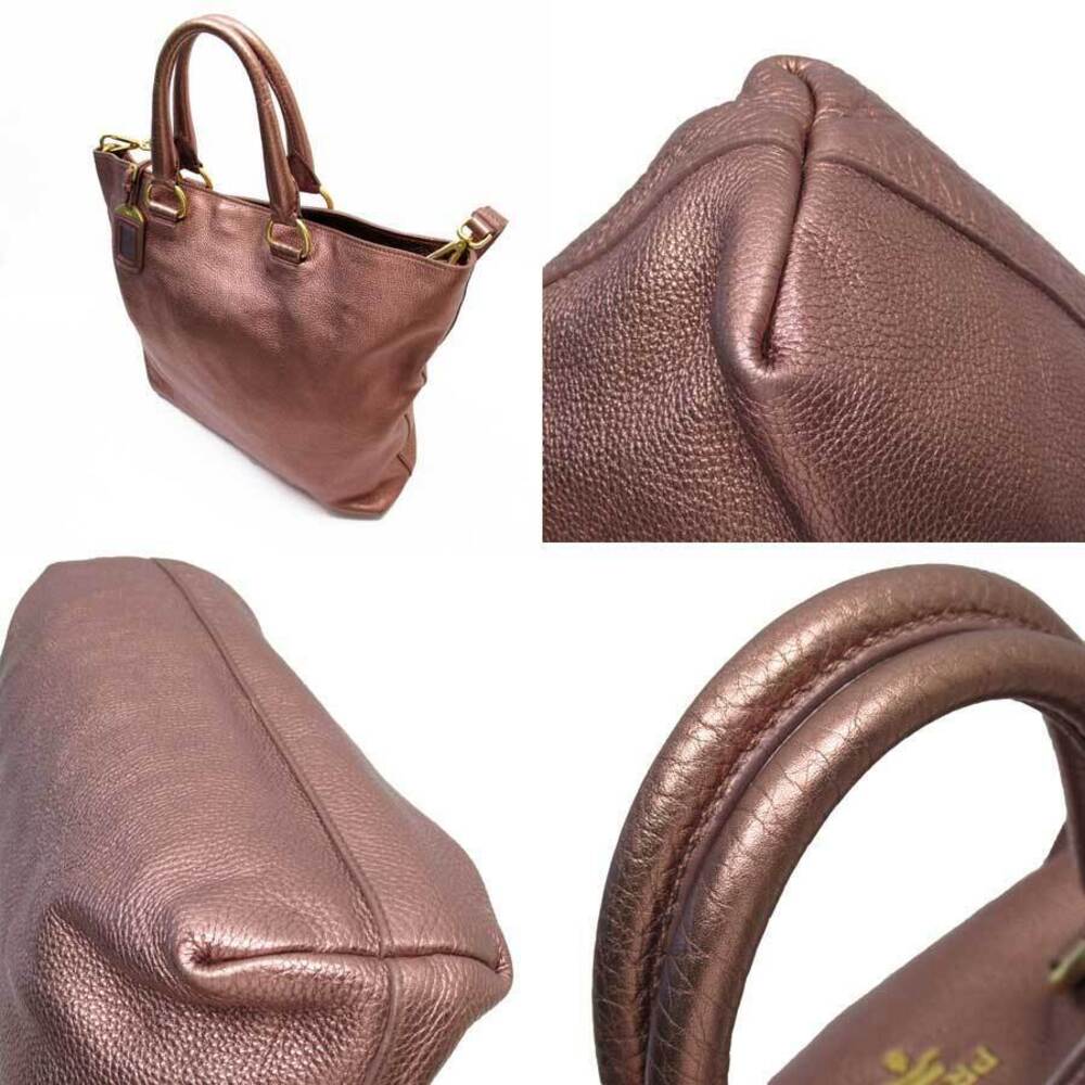 Prada shoulder bag crossbody pink metallic gold leather classic - Picture 2 of 3